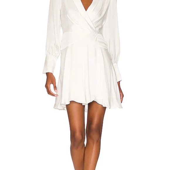 BCBGMAXAZRIA Long Sleeve Evening Dress (Off White) - Picture 2 of 5